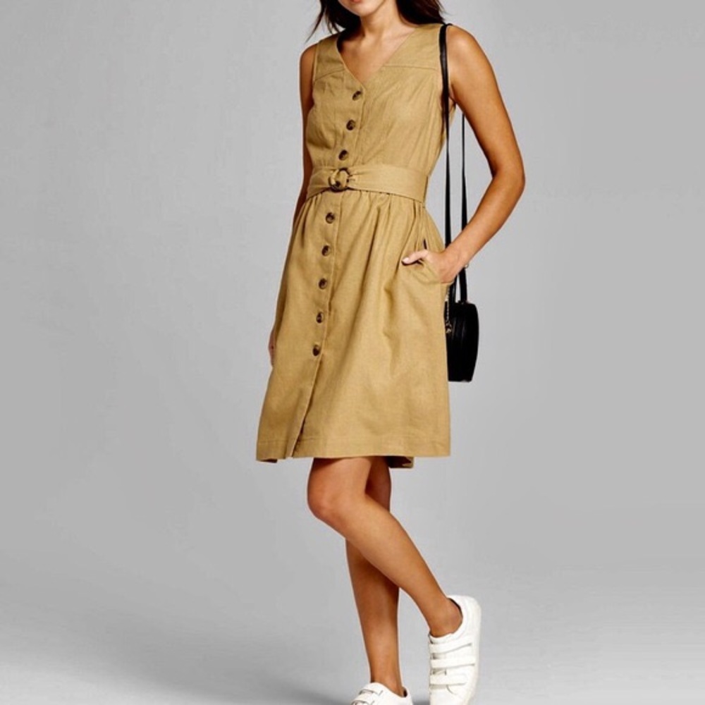 Mossimo Button-Up Khaki Dress